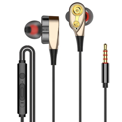 Double Moving Coil Headphones - Wired In-Ear Earphones With Mic & Bass Surround Sound - ZOOMNSTORE