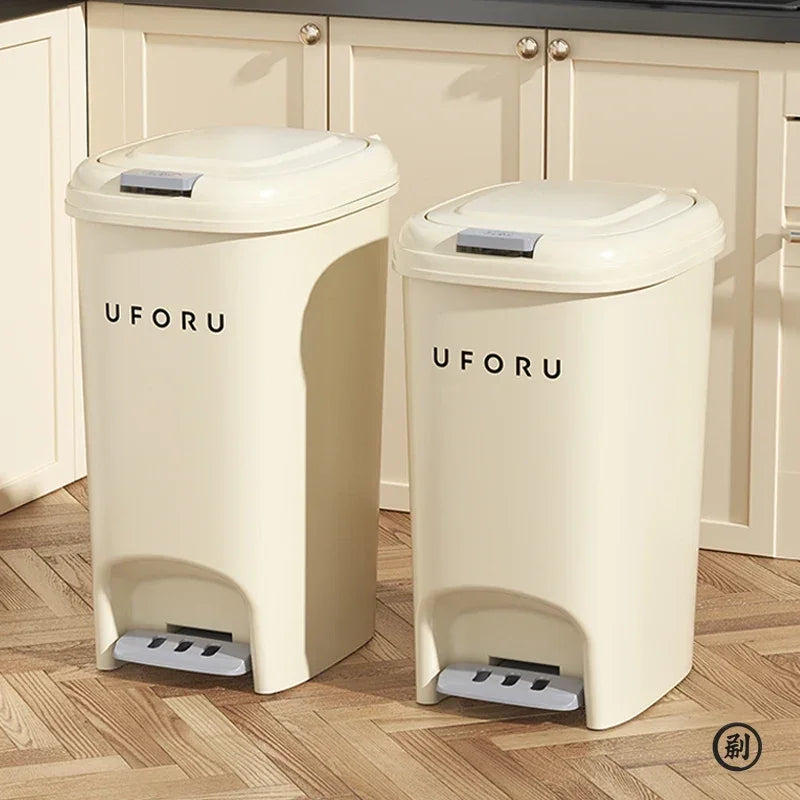 Double Pedal Trash Can 10L20L - Large Capacity Foot-Push Bin for Kitchen Bathroom Living Room - ZOOMNSTORE