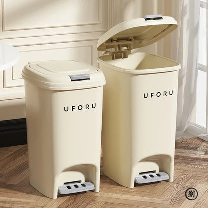 Double Pedal Trash Can 10L20L - Large Capacity Foot-Push Bin for Kitchen Bathroom Living Room - ZOOMNSTORE