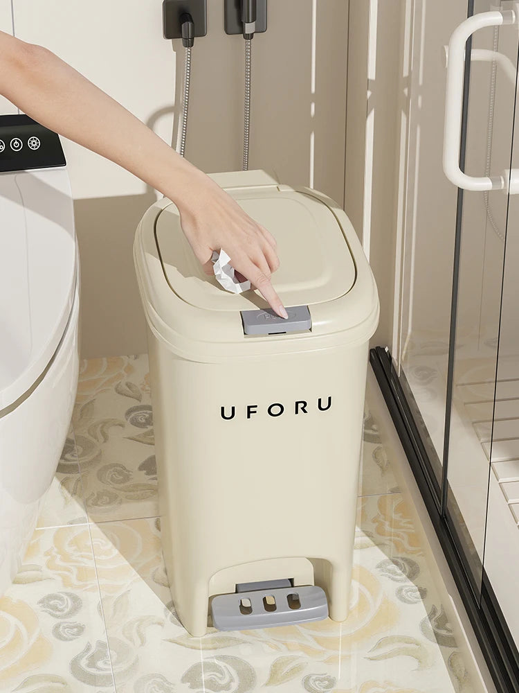 Double Pedal Trash Can 10L20L - Large Capacity Foot-Push Bin for Kitchen Bathroom Living Room - ZOOMNSTORE