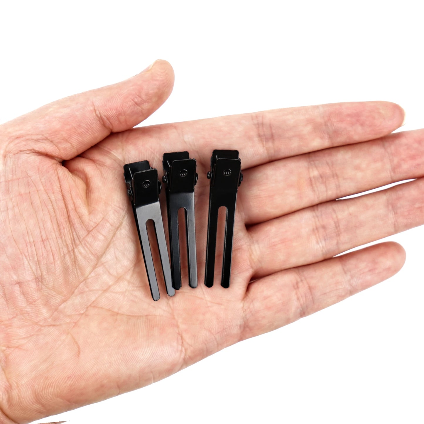 Double Prong Curl Clips - 50pcs Metal Alligator Hairdressing Clips 1.8" Section Hair Pins - ZOOMNSTORE