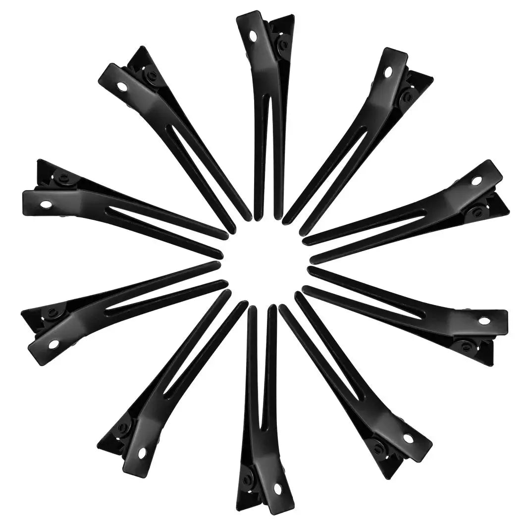 Double Prong Curl Clips - 50pcs Metal Alligator Hairdressing Clips 1.8" Section Hair Pins - ZOOMNSTORE