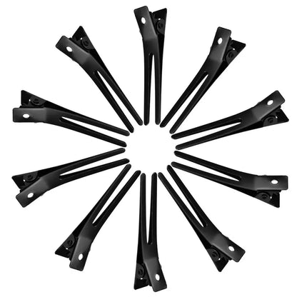 Double Prong Curl Clips - 50pcs Metal Alligator Hairdressing Clips 1.8" Section Hair Pins - ZOOMNSTORE