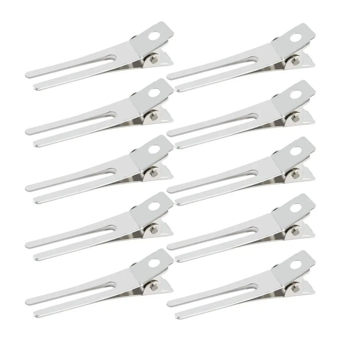 Double Prong Curl Clips - 50pcs Metal Alligator Hairdressing Clips 1.8" Section Hair Pins - ZOOMNSTORE