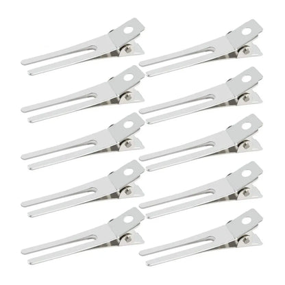 Double Prong Curl Clips - 50pcs Metal Alligator Hairdressing Clips 1.8" Section Hair Pins - ZOOMNSTORE