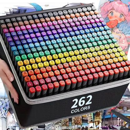 24/36/48/60/80/120/168 Colors Double Tip Permanent Art Marker pens for Drawing Painting Sketching Comics Design School Supplies - ZOOMNSTORE