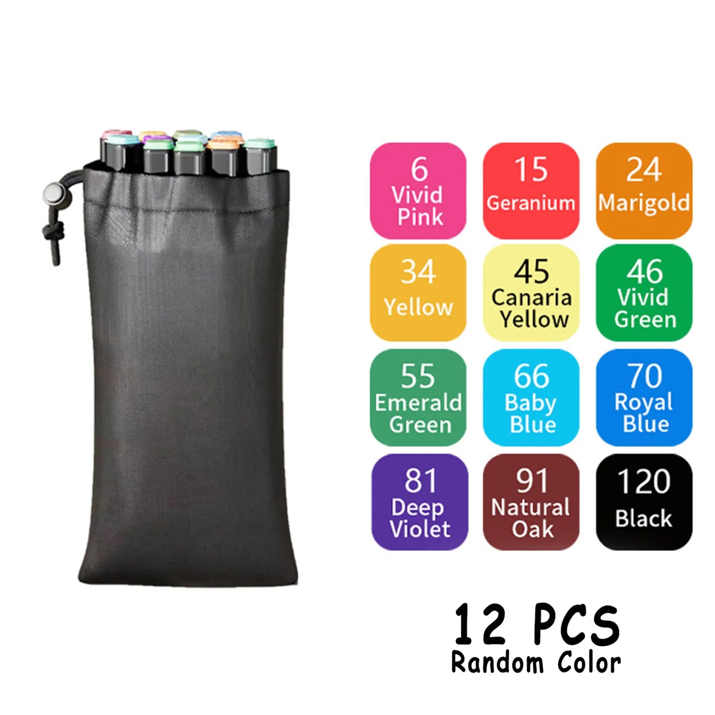 24/36/48/60/80/120/168 Colors Double Tip Permanent Art Marker pens for Drawing Painting Sketching Comics Design School Supplies - ZOOMNSTORE