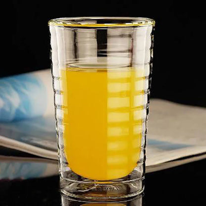 Double Wall Coffee Mug - Heat Resistant Handmade Glass Cup for Tea & Cold Beverages - ZOOMNSTORE