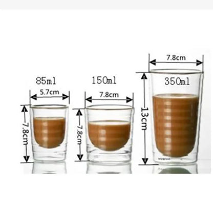 Double Wall Coffee Mug - Heat Resistant Handmade Glass Cup for Tea & Cold Beverages - ZOOMNSTORE