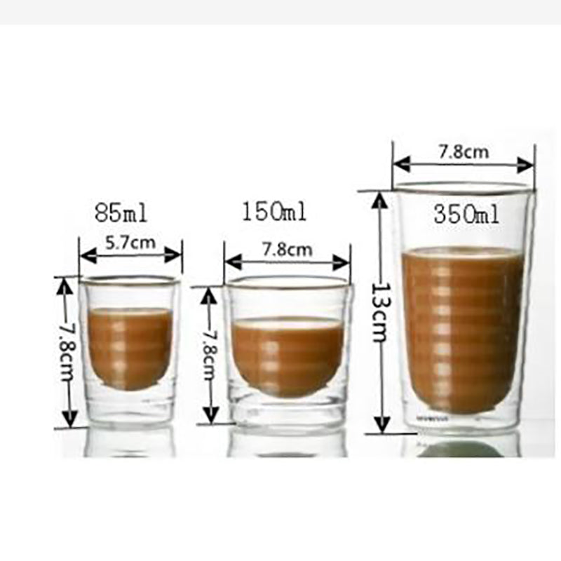 Double Wall Coffee Mug - Heat Resistant Handmade Glass Cup for Tea & Cold Beverages - ZOOMNSTORE