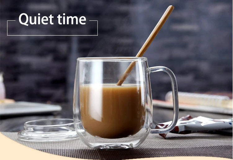 Double Wall Glass Cup - Heat Resistant Borosilicate Glass Coffee Mug Set | Eco Friendly Drinkware - ZOOMNSTORE