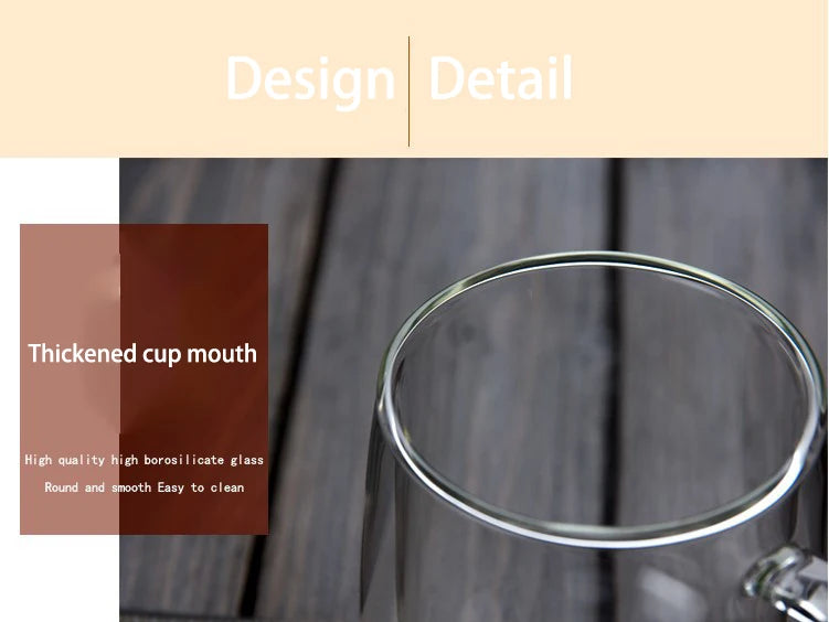 Double Wall Glass Cup - Heat Resistant Borosilicate Glass Coffee Mug Set | Eco Friendly Drinkware - ZOOMNSTORE