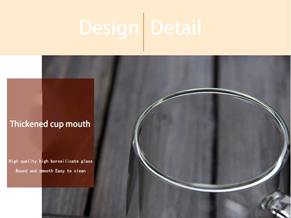 Double Wall Glass Cup - Heat Resistant Borosilicate Glass Coffee Mug Set | Eco Friendly Drinkware - ZOOMNSTORE