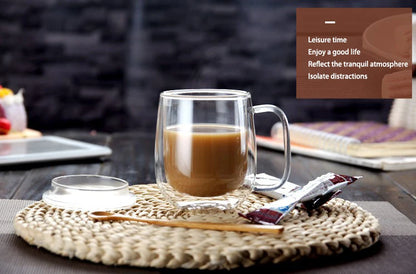 Double Wall Glass Cup - Heat Resistant Borosilicate Glass Coffee Mug Set | Eco Friendly Drinkware - ZOOMNSTORE