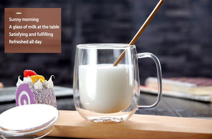 Double Wall Glass Cup - Heat Resistant Borosilicate Glass Coffee Mug Set | Eco Friendly Drinkware - ZOOMNSTORE