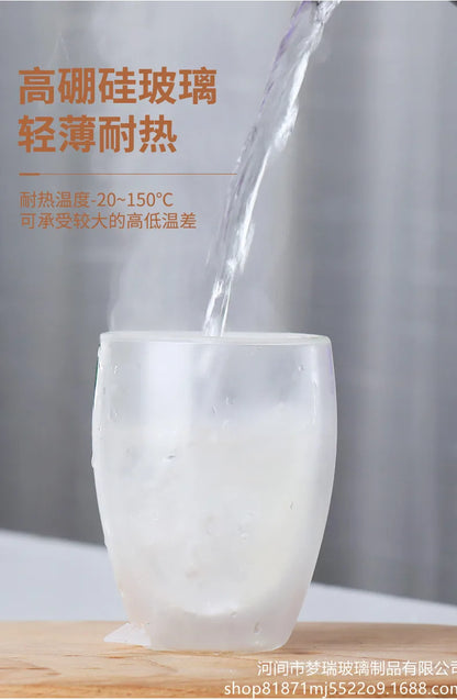 Double Wall Glass Cup - Heat Resistant Borosilicate Insulated Drinkware Mug 250ml - ZOOMNSTORE