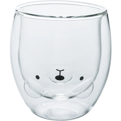 Double Wall Glass Mug - Cute Animal Drinkware | Insulated Borosilicate Cup - ZOOMNSTORE