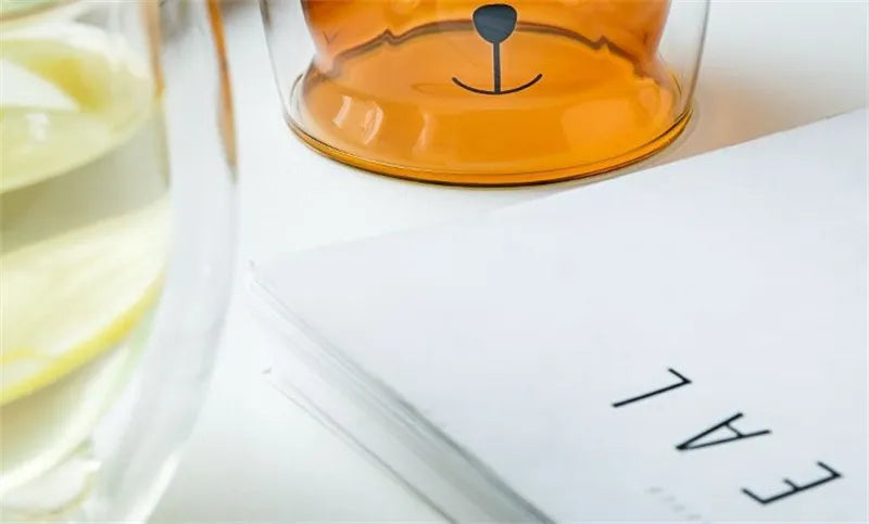 Double Wall Glass Mug - Cute Animal Drinkware | Insulated Borosilicate Cup - ZOOMNSTORE