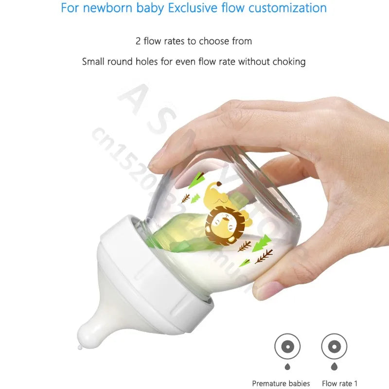 Dr. Brown's Glass Bottle - Wide Bore Baby Bottle 60ML Newborn Feeding Solution - ZOOMNSTORE