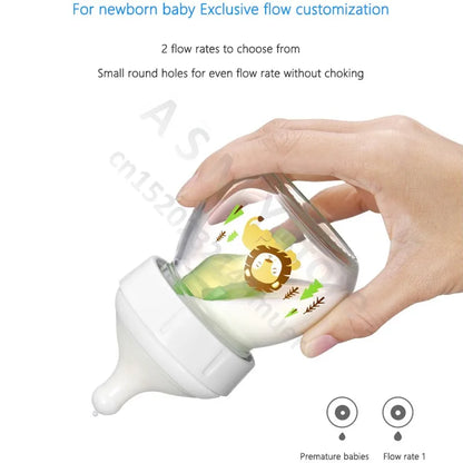 Dr. Brown's Glass Bottle - Wide Bore Baby Bottle 60ML Newborn Feeding Solution - ZOOMNSTORE
