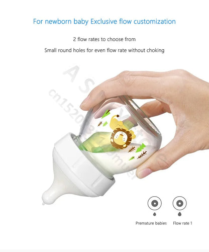 Dr. Brown's Glass Bottle - Wide Bore Baby Bottle 60ML Newborn Feeding Solution - ZOOMNSTORE