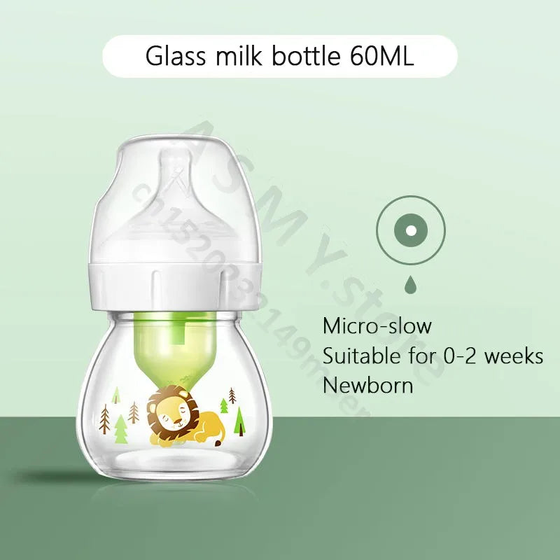 Dr. Brown's Glass Bottle - Wide Bore Baby Bottle 60ML Newborn Feeding Solution - ZOOMNSTORE