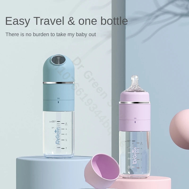 Dr.Green Baby Bottle Wide Mouth Glass Newborn Feeding Bottle - Fast Milk Filling, Removable Washable - ZOOMNSTORE