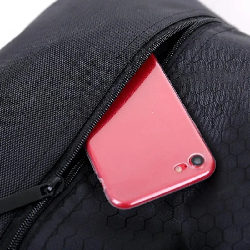 Drawstring Gym Bag - Durable Nylon Sports Backpack with Large Capacity & Zipper Pocket - ZOOMNSTORE