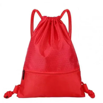 Drawstring Gym Bag - Durable Nylon Sports Backpack with Large Capacity & Zipper Pocket - ZOOMNSTORE