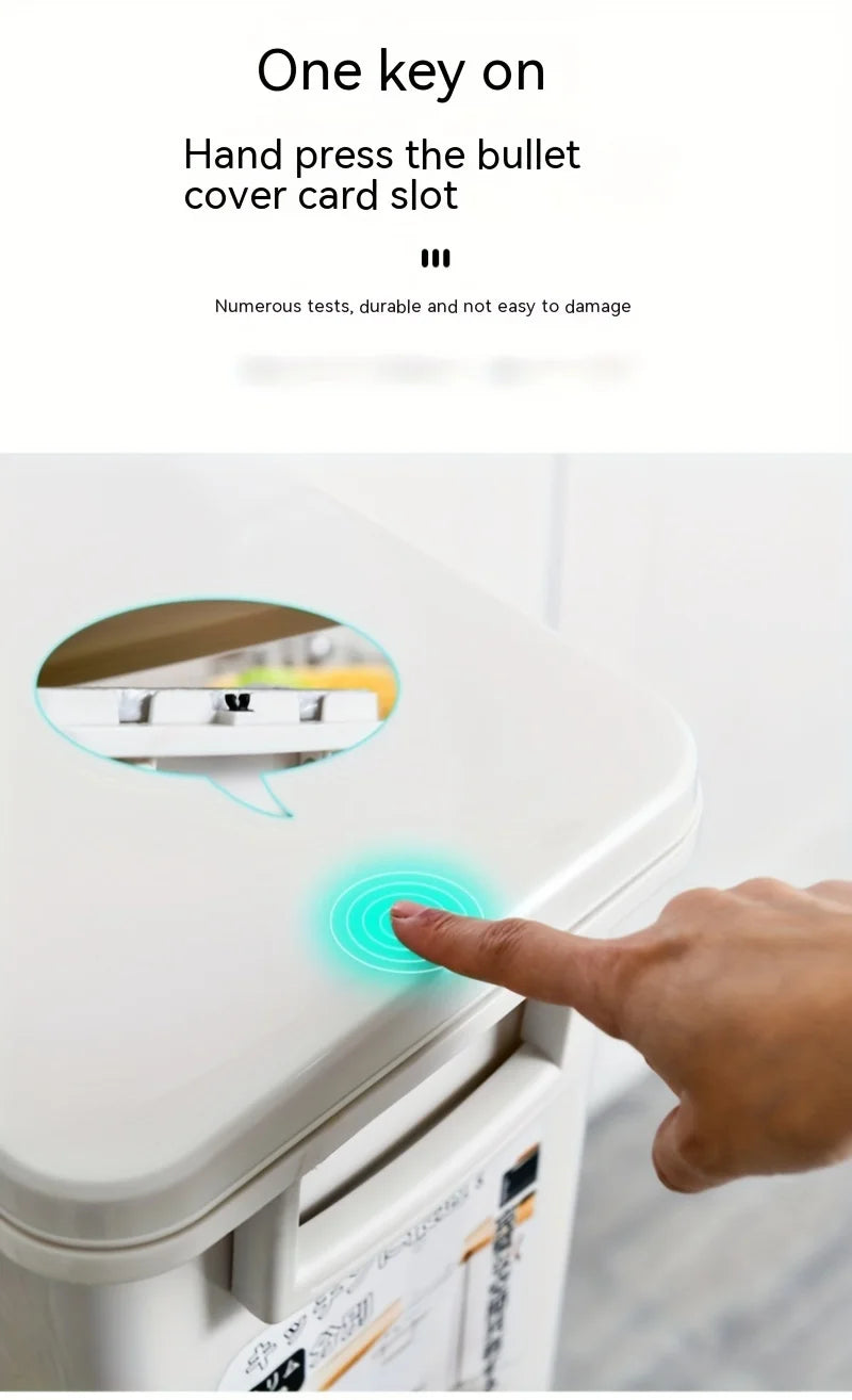 Large Dual-Compartment Trash Can - Durable Plastic Bin for DryWet Separation - ZOOMNSTORE