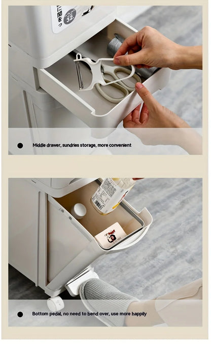 Large Dual-Compartment Trash Can - Durable Plastic Bin for DryWet Separation - ZOOMNSTORE