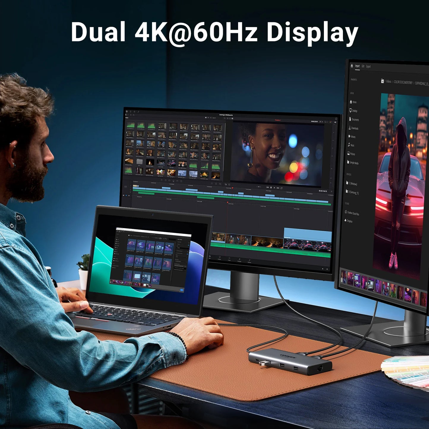 Dual HDMI USB-C HUB 10-in-1 Docking Station | 8K HDMI Adapter | 100W PD Fast Charging - ZOOMNSTORE