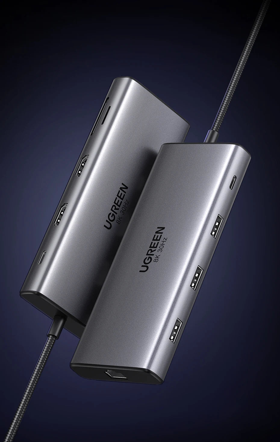 Dual HDMI USB-C HUB 10-in-1 Docking Station | 8K HDMI Adapter | 100W PD Fast Charging - ZOOMNSTORE