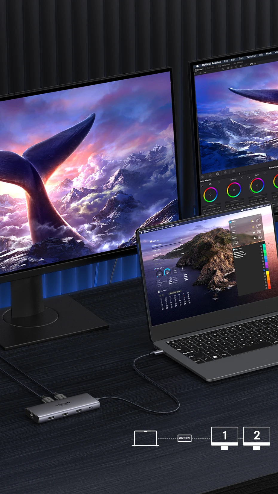 Dual HDMI USB-C HUB 10-in-1 Docking Station | 8K HDMI Adapter | 100W PD Fast Charging - ZOOMNSTORE