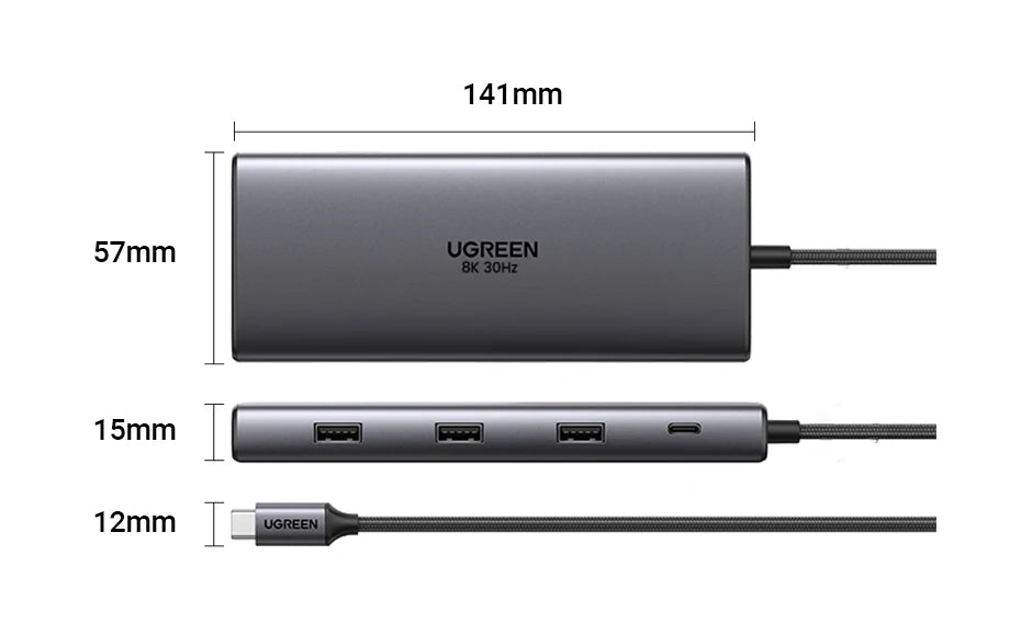 Dual HDMI USB-C HUB 10-in-1 Docking Station | 8K HDMI Adapter | 100W PD Fast Charging - ZOOMNSTORE