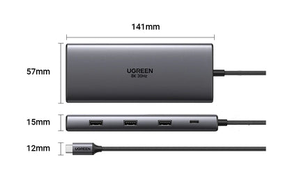 Dual HDMI USB-C HUB 10-in-1 Docking Station | 8K HDMI Adapter | 100W PD Fast Charging - ZOOMNSTORE