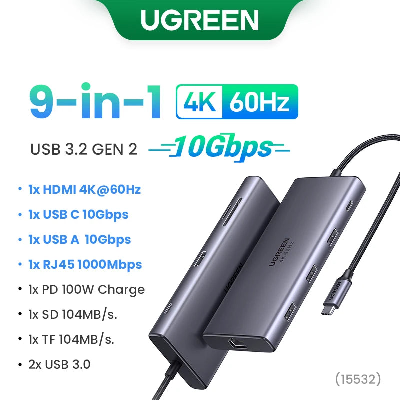 Dual HDMI USB-C HUB 10-in-1 Docking Station | 8K HDMI Adapter | 100W PD Fast Charging - ZOOMNSTORE