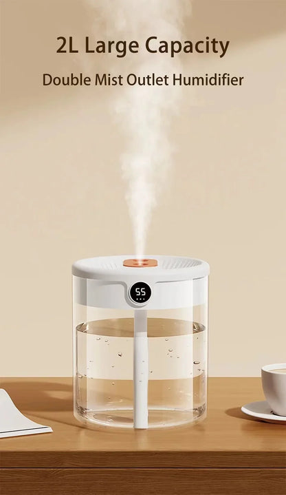2L USB Humidifier - Quiet LED Night Light Diffuser for Home  Office - ZOOMNSTORE