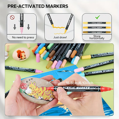 Dual Tip Acrylic Markers - Premium Art Pens for DIY Crafts - ZOOMNSTORE