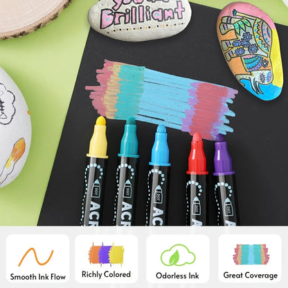 Dual Tip Acrylic Markers - Premium Art Pens for DIY Crafts - ZOOMNSTORE