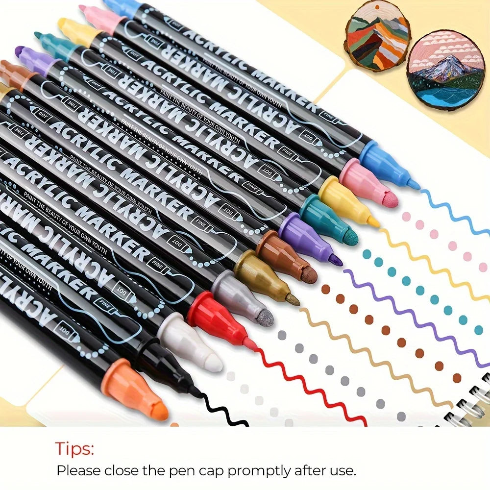 Dual Tip Acrylic Markers - Premium Art Pens for DIY Crafts - ZOOMNSTORE