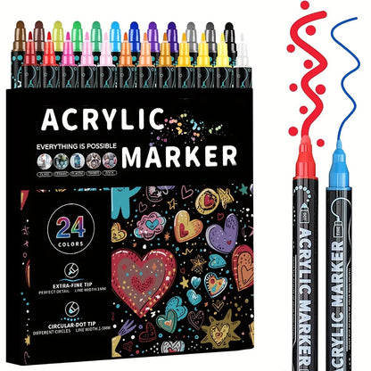 Dual Tip Acrylic Markers - Premium Art Pens for DIY Crafts - ZOOMNSTORE
