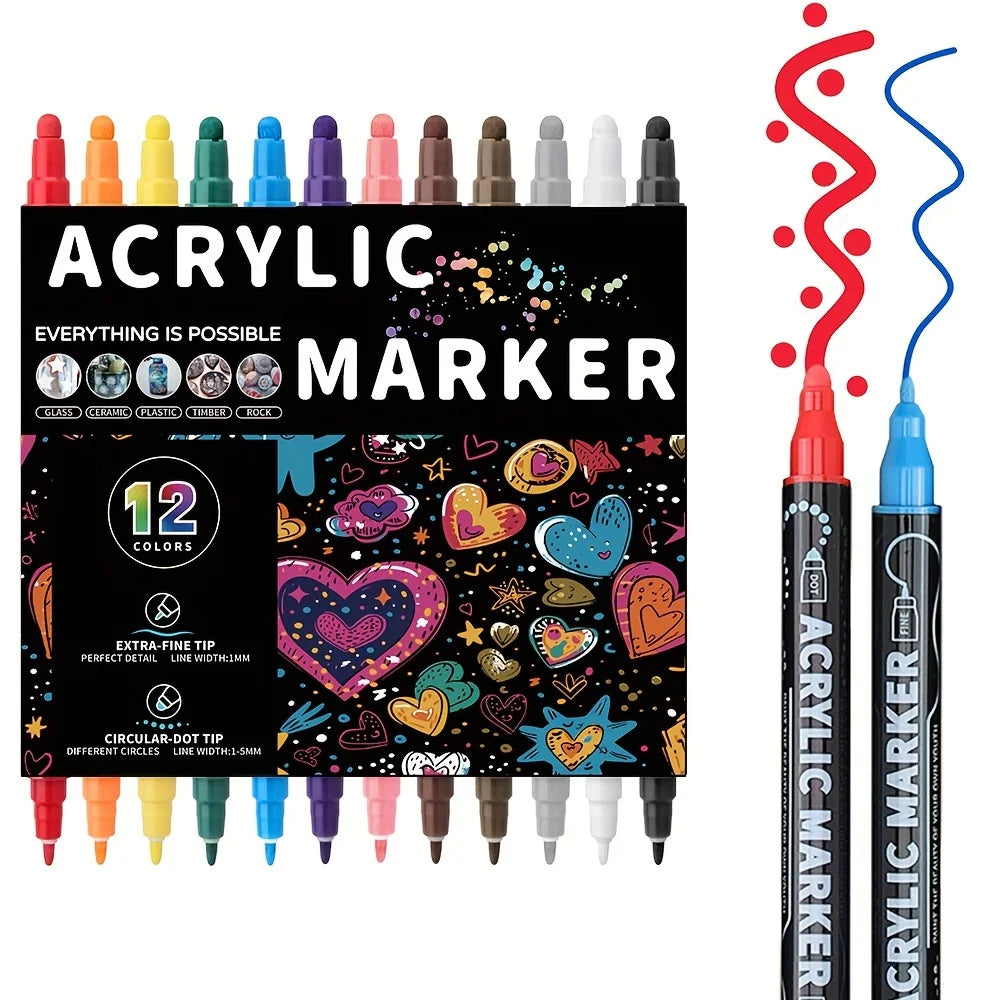 Dual Tip Acrylic Markers - Premium Art Pens for DIY Crafts - ZOOMNSTORE