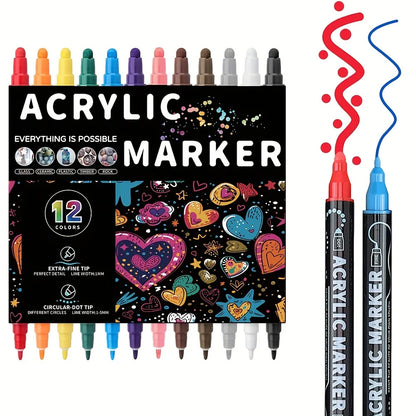 Dual Tip Acrylic Markers - Premium Art Pens for DIY Crafts - ZOOMNSTORE