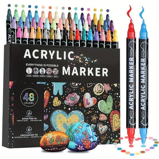 Dual Tip Acrylic Markers - Premium Art Pens for DIY Crafts - ZOOMNSTORE