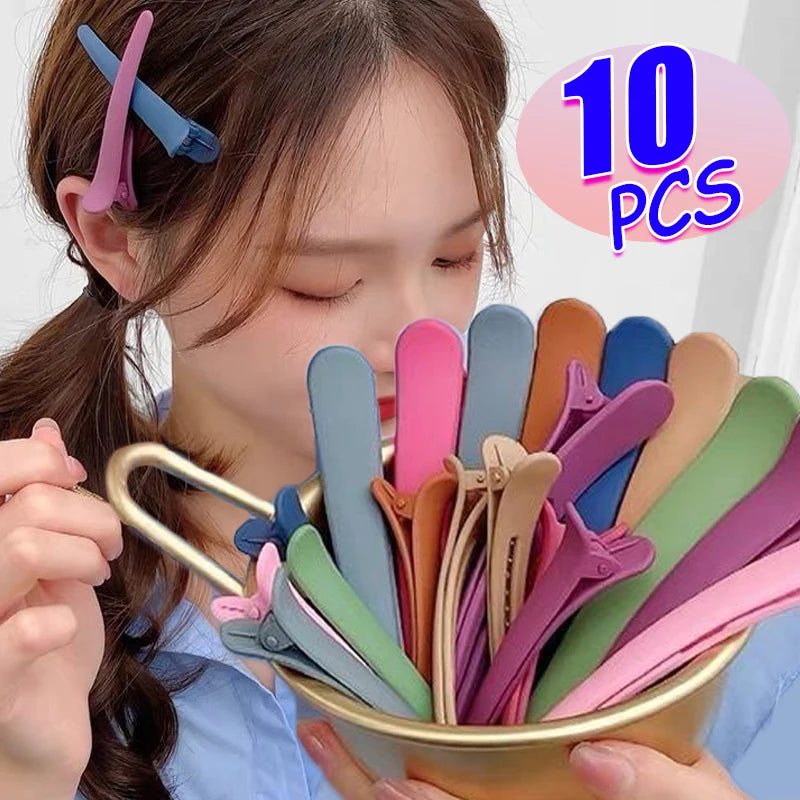 Duck Mouth Hairpins - 10pcs Plastic Hair Clips for Women | Professional DIY Hairdressing Tools - ZOOMNSTORE