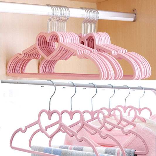 Durable Clothes Hanger Set – 10PCS ABS Plastic Heart Pattern Coat Hangers - ZOOMNSTORE