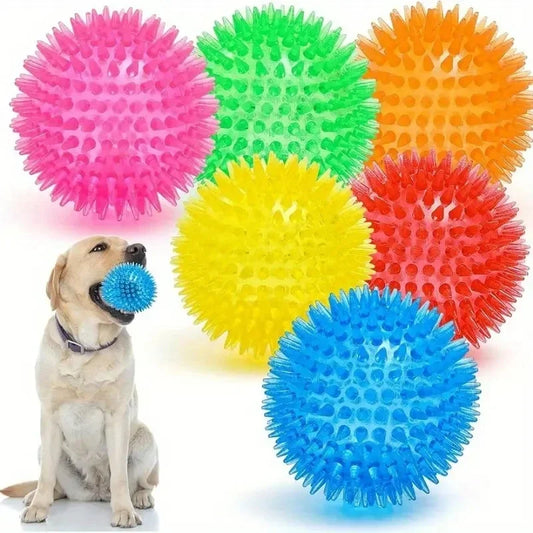 Durable Squeaky Dog Toys - 3 Pack BPA Free Balls for Teeth Cleaning and Training - ZOOMNSTORE