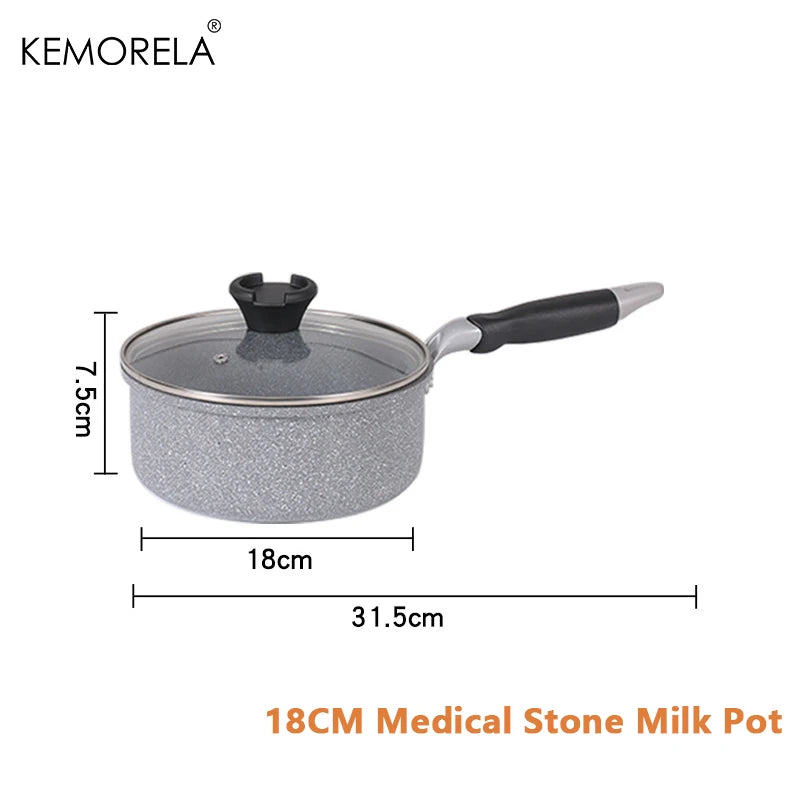 Durable Non-Stick Stone Frying Pan Set - Induction  Gas Compatible Skillets 20242628cm - ZOOMNSTORE