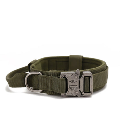 Durable Nylon Dog Collar and Leash Set - Reflective Tactical Training for Large Dogs - ZOOMNSTORE
